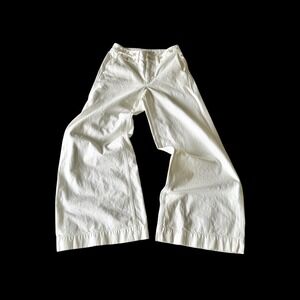 Ralph Lauren Manufacturing Vintage 90's White Wide Leg Trousers Sz 27.5x32 Rare